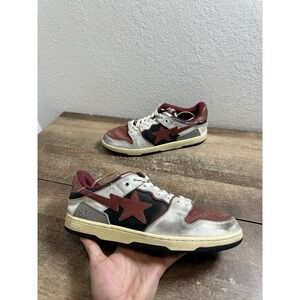 A Bathing Ape Bape Skate Sk8 Sta Sk8sta Vintage Red White Size 11 Shoes Sneakers